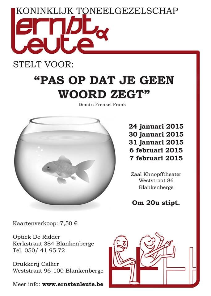 Affiche Pas op dat je geen woord zegt